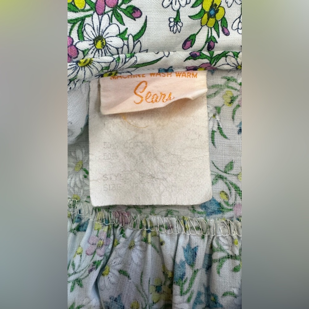 Vtg Sears women’s floral house coat dress button up Side Pocket guesstimate 16 - Picture 12 of 12